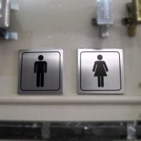 Placa Identificadora Wc Banheiro Masc Feminino em Inox