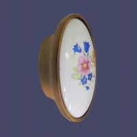 Puxador Porcelana Colonial Floral Antigo PA9516